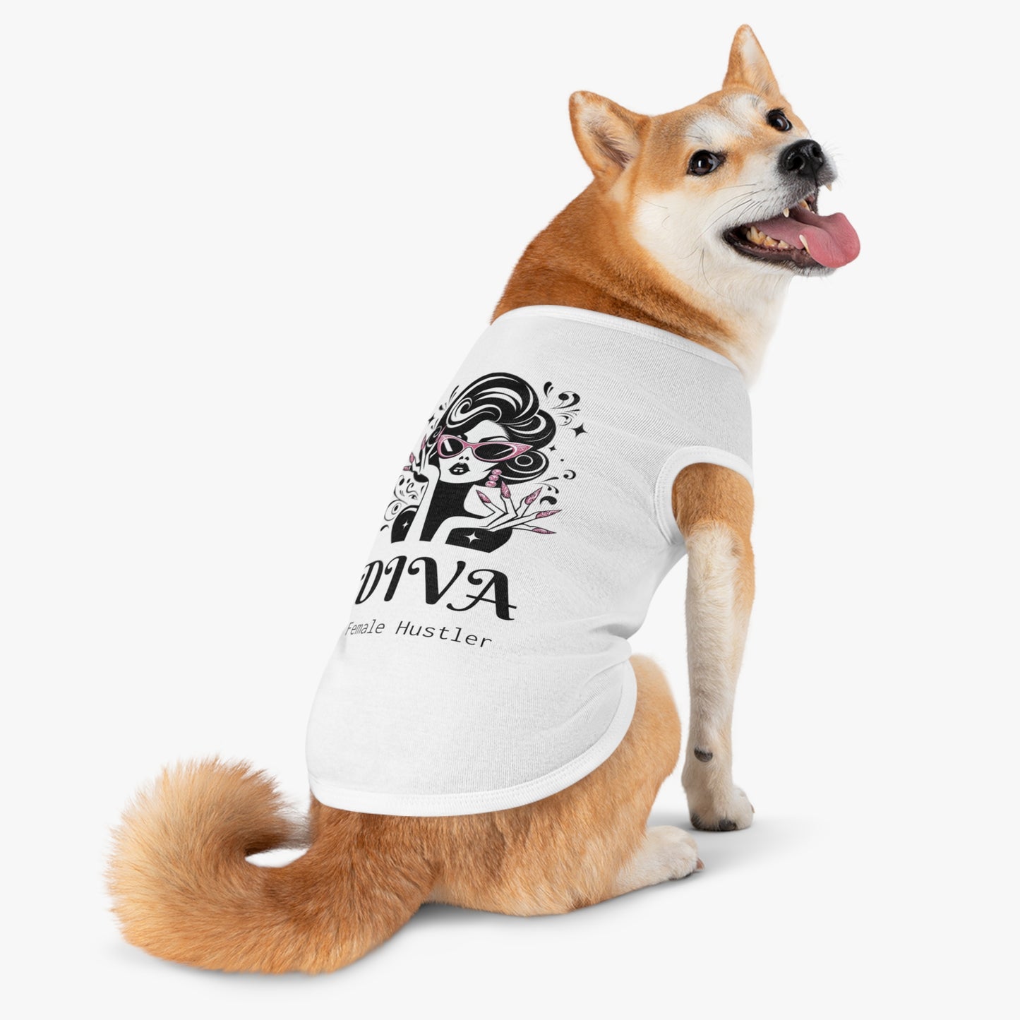 Pet Tank Top - 'Diva Female Hustler' Matching Twin Set for Cats and Dogs