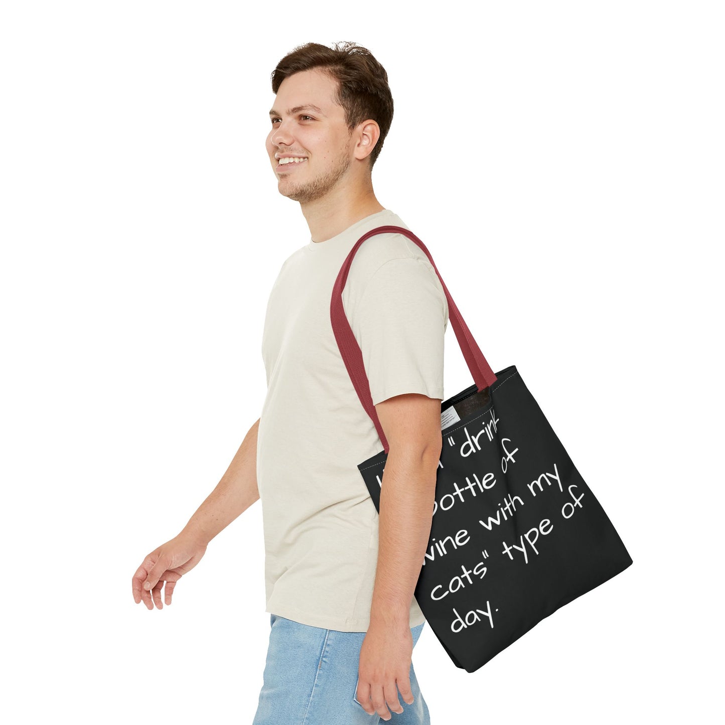 Cat Wine Tote Bag