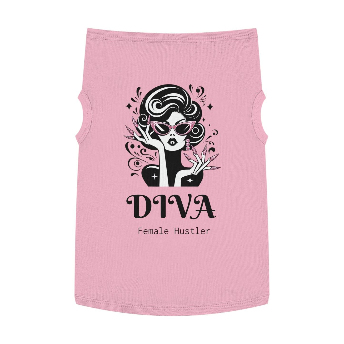 Pet Tank Top - 'Diva Female Hustler' Matching Twin Set for Cats and Dogs