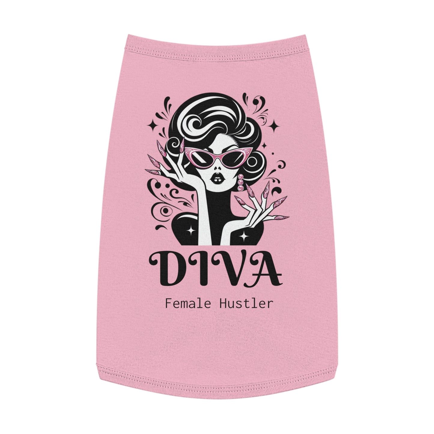Pet Tank Top - 'Diva Female Hustler' Matching Twin Set for Cats and Dogs