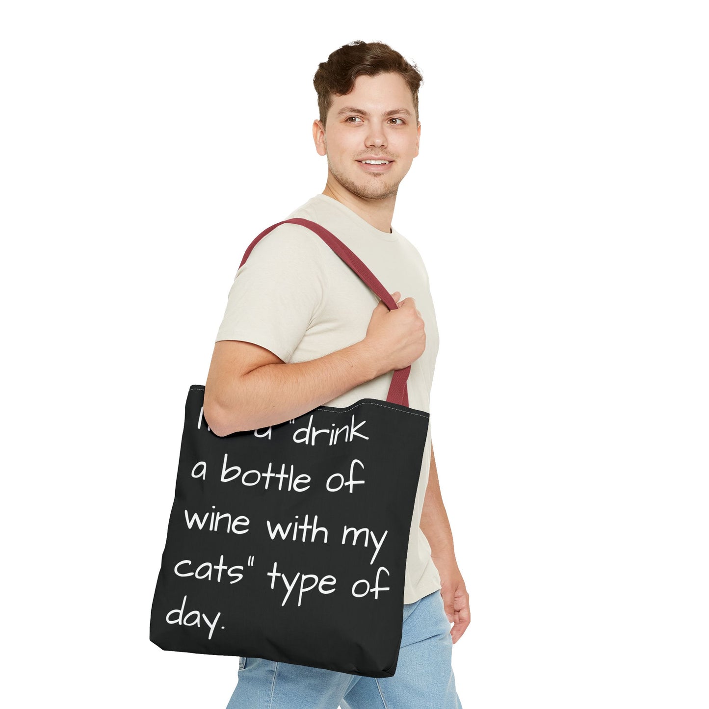 Cat Wine Tote Bag