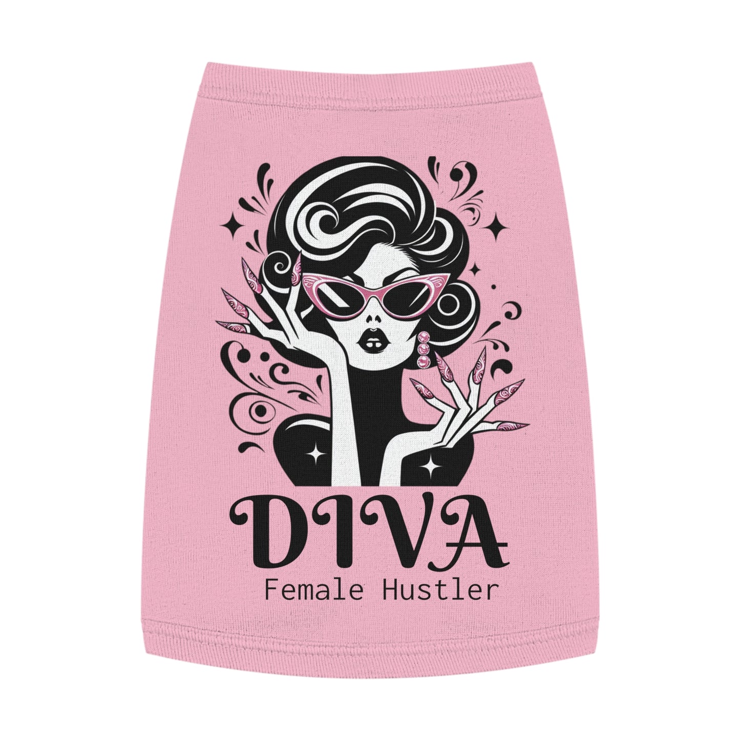 Pet Tank Top - 'Diva Female Hustler' Matching Twin Set for Cats and Dogs