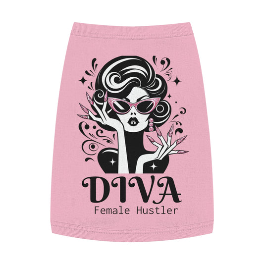 Pet Tank Top - 'Diva Female Hustler' Matching Twin Set for Cats and Dogs
