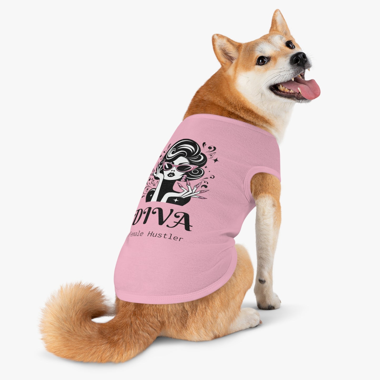 Pet Tank Top - 'Diva Female Hustler' Matching Twin Set for Cats and Dogs