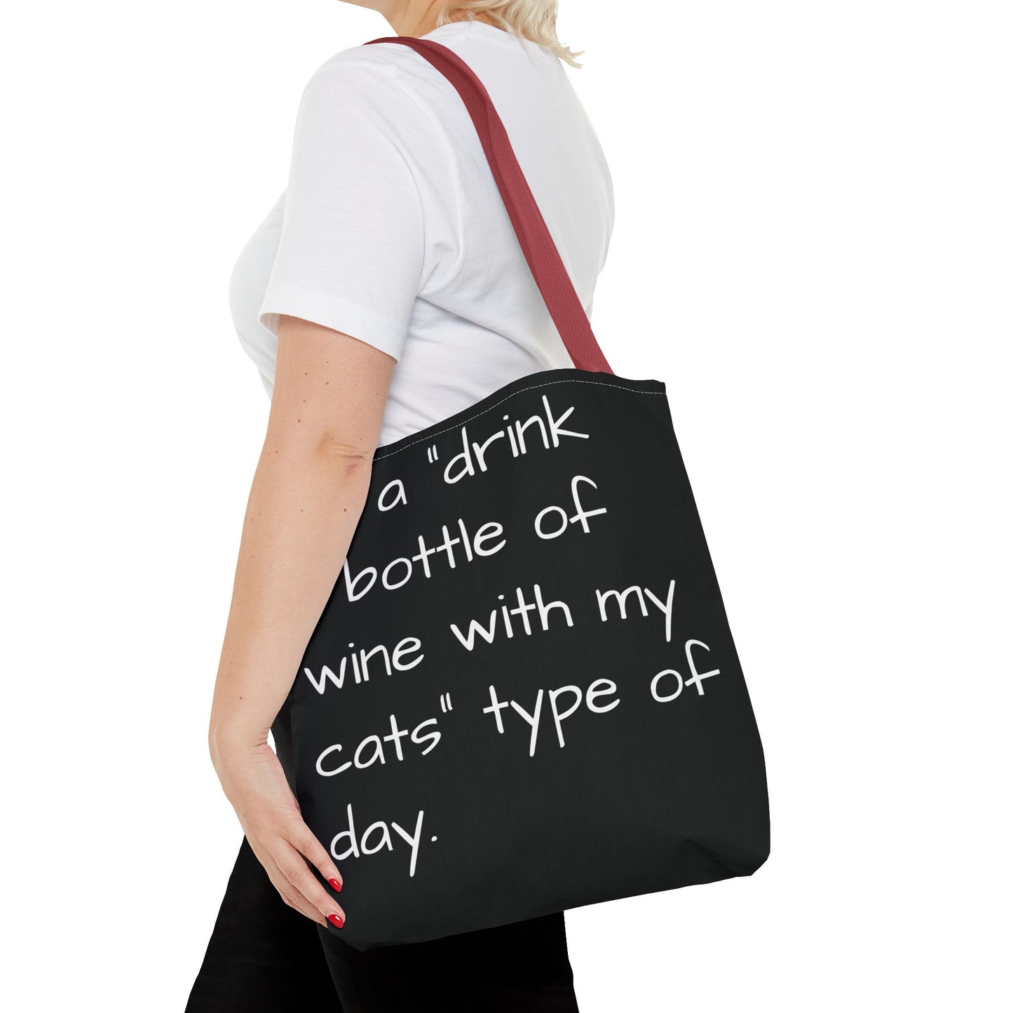 Cat Wine Tote Bag