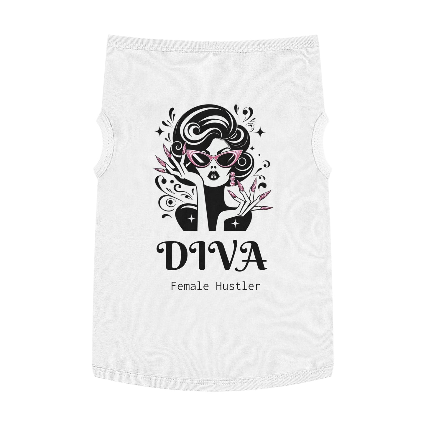 Pet Tank Top - 'Diva Female Hustler' Matching Twin Set for Cats and Dogs