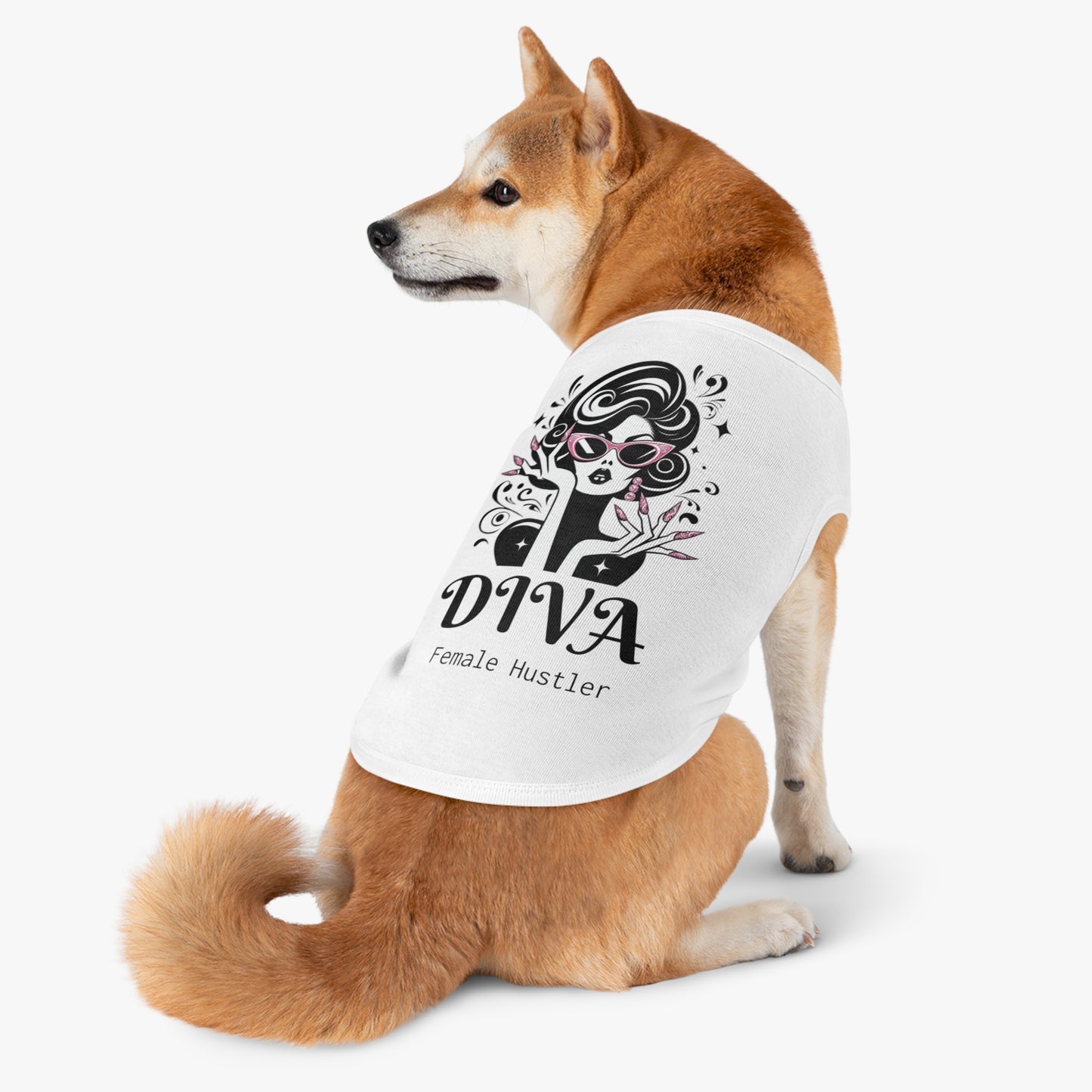 Pet Tank Top - 'Diva Female Hustler' Matching Twin Set for Cats and Dogs