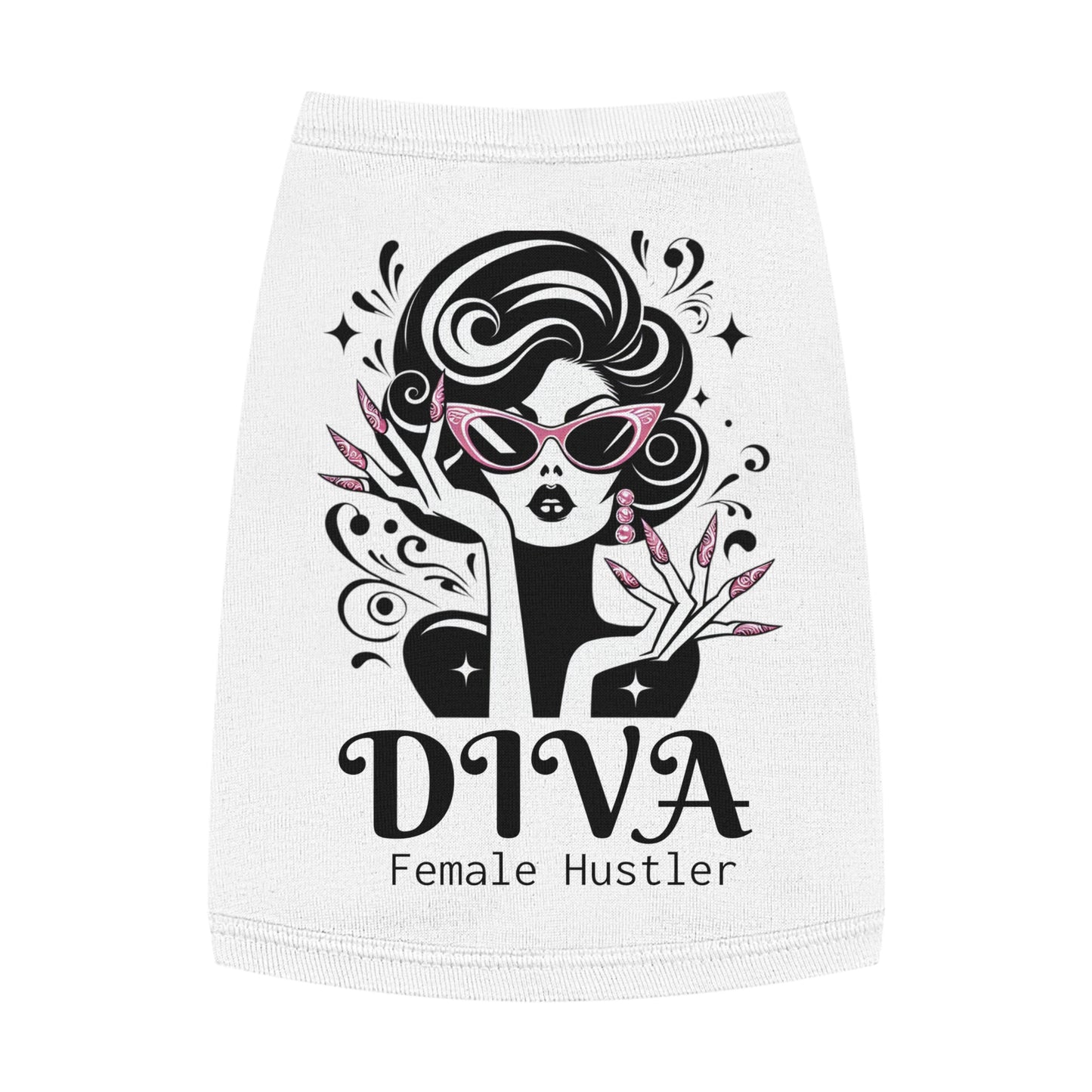 Pet Tank Top - 'Diva Female Hustler' Matching Twin Set for Cats and Dogs