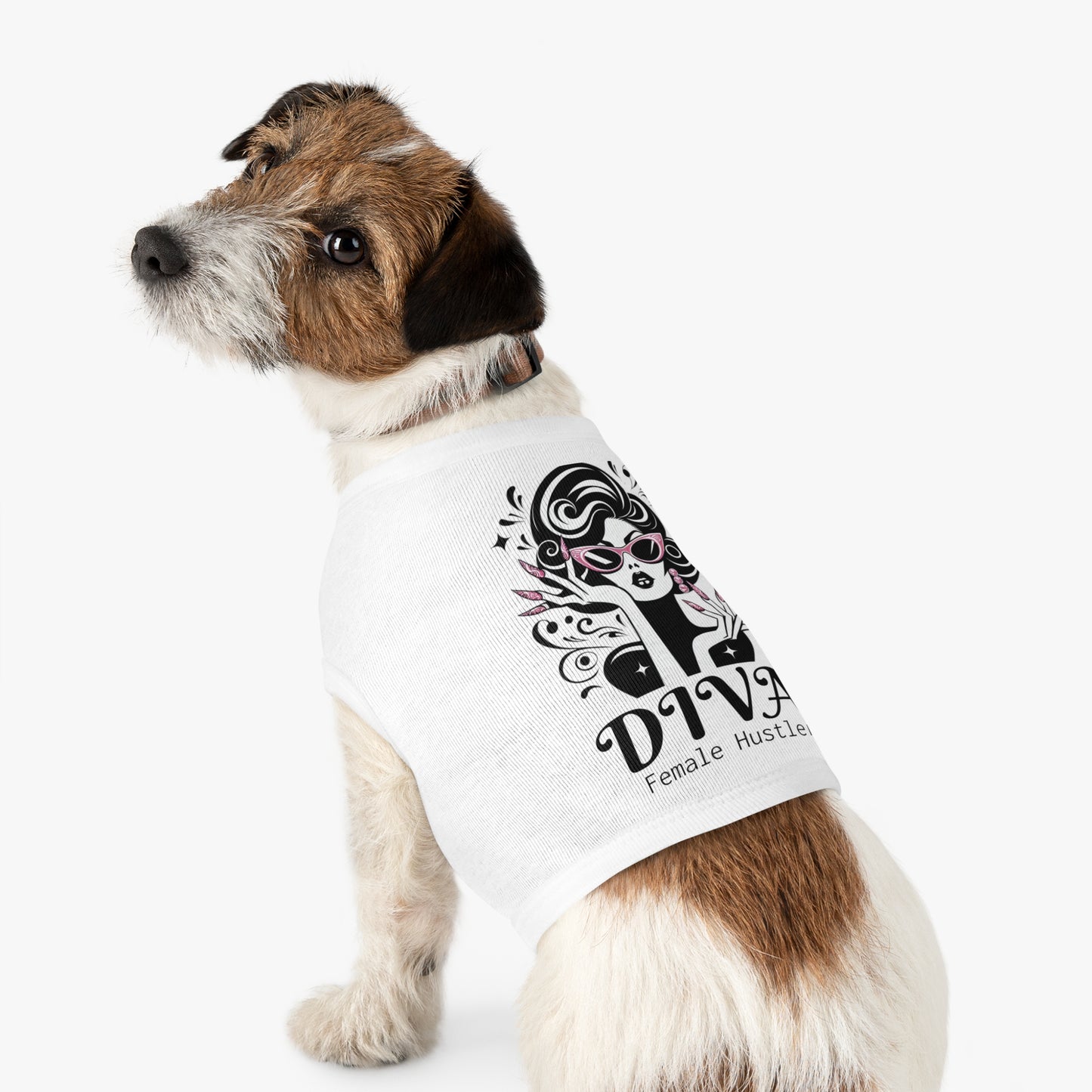 Pet Tank Top - 'Diva Female Hustler' Matching Twin Set for Cats and Dogs