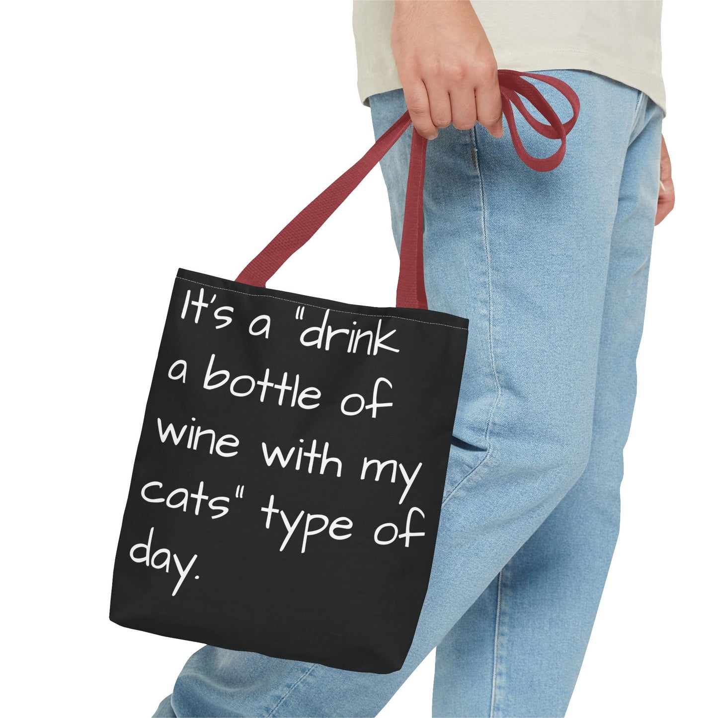 Cat Wine Tote Bag
