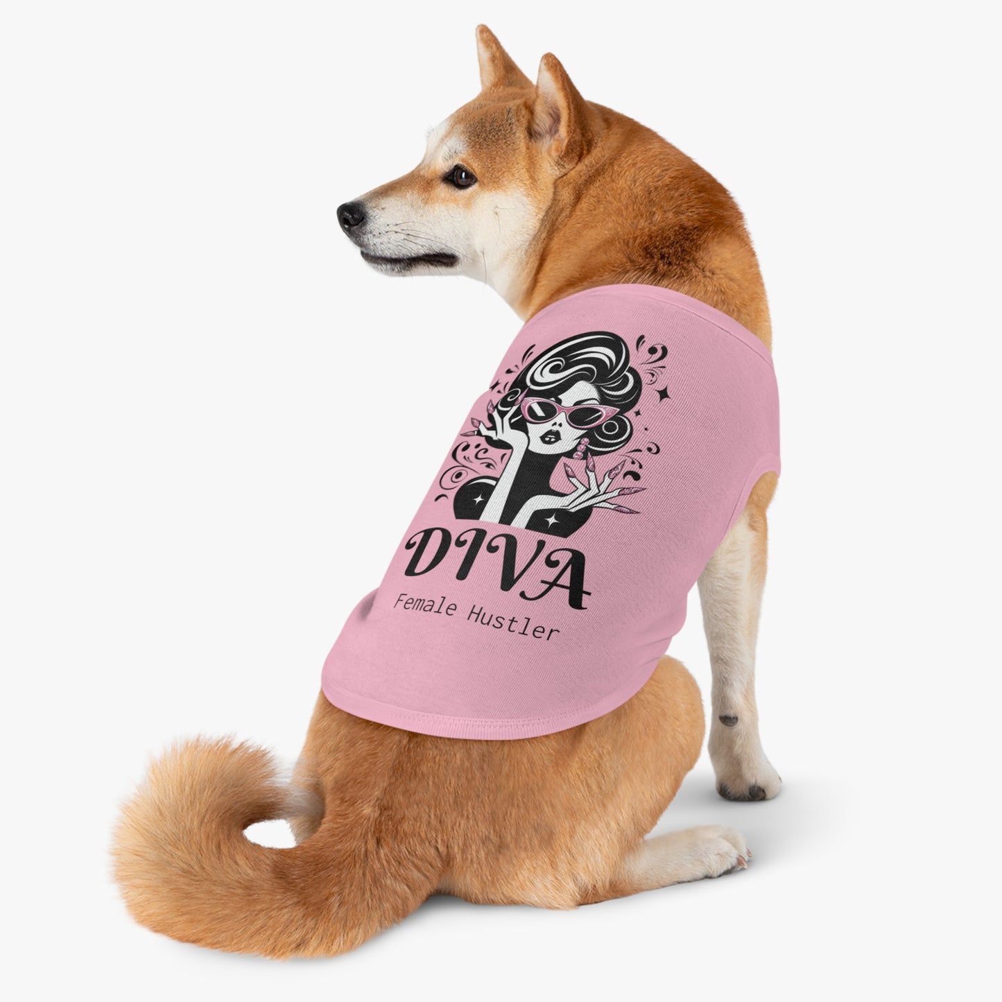 Pet Tank Top - 'Diva Female Hustler' Matching Twin Set for Cats and Dogs