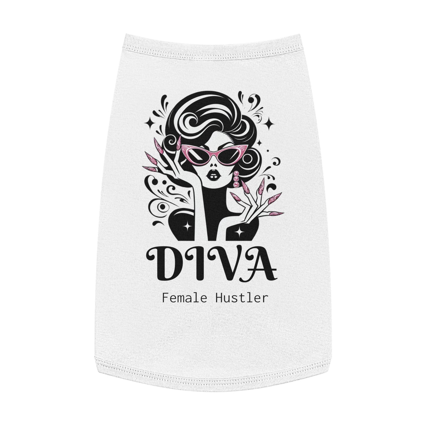 Pet Tank Top - 'Diva Female Hustler' Matching Twin Set for Cats and Dogs