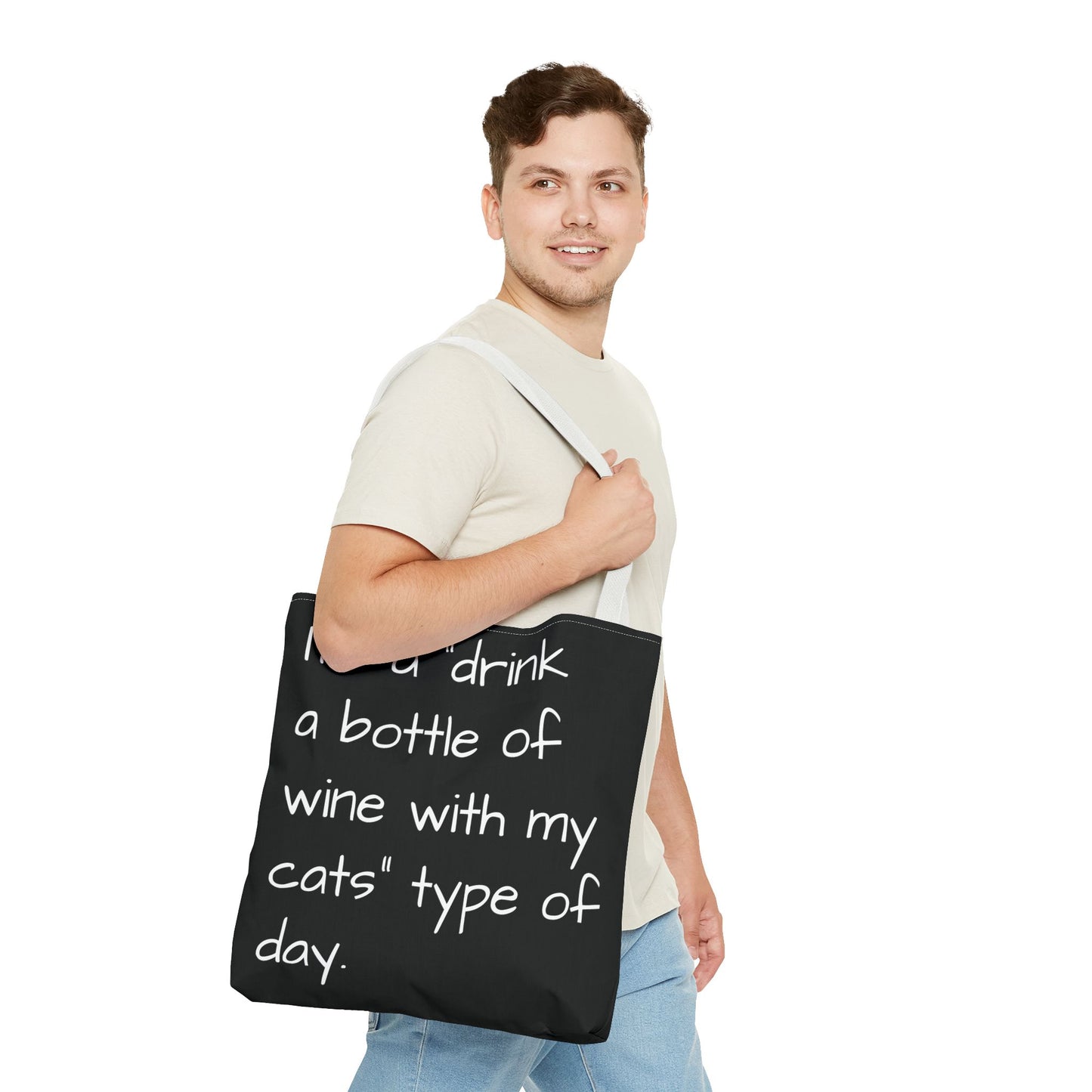 Cat Wine Tote Bag